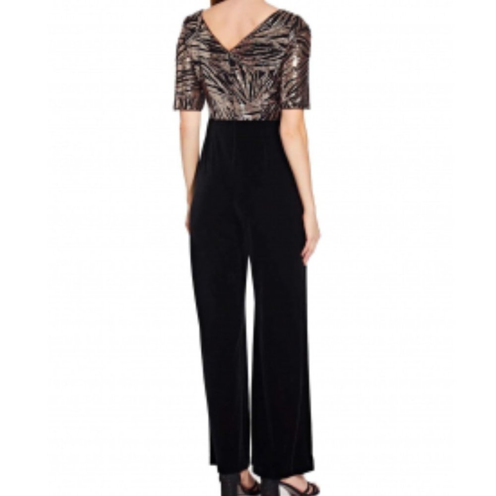 NWT velvet  sequins Adrianna Papell Jumpsuit 4 - Picture 4 of 5